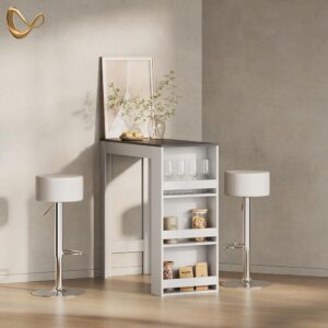 BARTISCH Regusa Weiß/Anthrazit 45 x 110 cm Holzwerkstoff Livinity® Möbel > Tische > Bartische Weiß