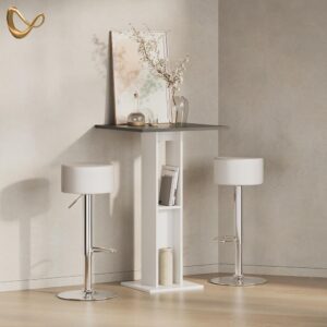 BARTISCH Regusa Weiß/Anthrazit 65 x 65 cm Holzwerkstoff Livinity® Möbel > Tische > Bartische Weiß