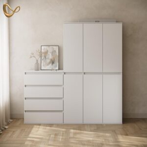 wohnli-moebel-suche-800001620285-1 KOMMODE Garda Weiß 74 x 99.6 cm mit 4 Schubladen Holzwerkstoff Livinity® Möbel > Kommoden & Schubladenschränke > Kommoden Weiß