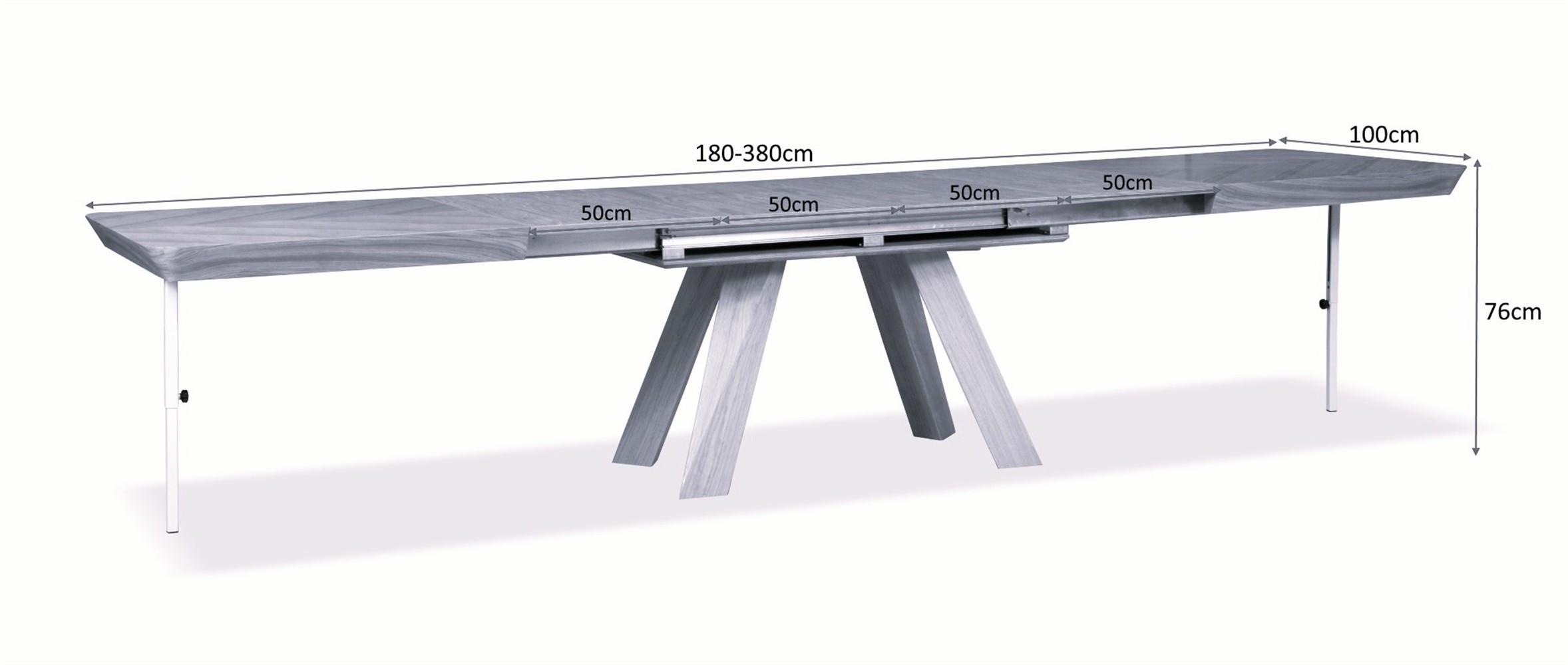 wohnli-moebel-suche-800001625983-1 ESSTISCH QUERCIA Ausziehbar 180 - 380 / 100 x 76 cm Holz MASSENO Möbel > Tische > Esstische Schwarz