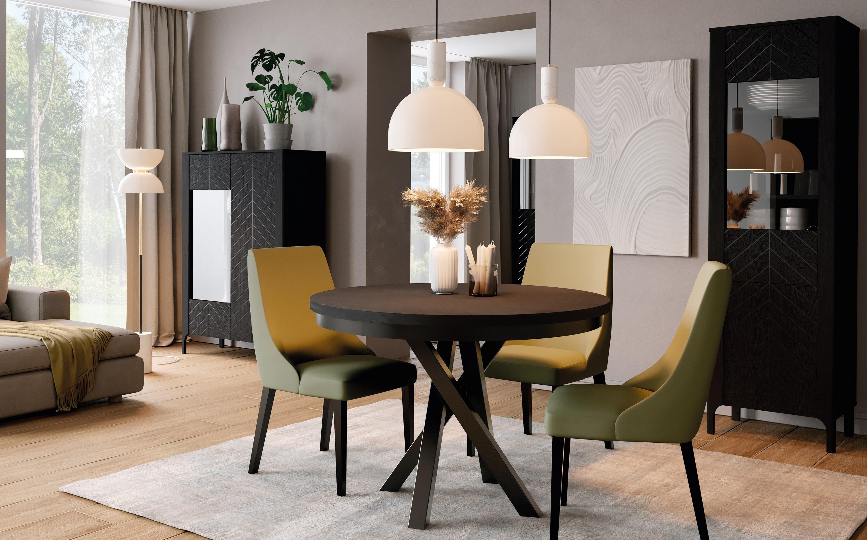 wohnli-moebel-suche-800001626085-1 ESSTISCH ALICANTE Ausziehbar 100 - 140 / 100 x 75 cm Holz MASSENO Möbel > Tische > Esstische Schwarz