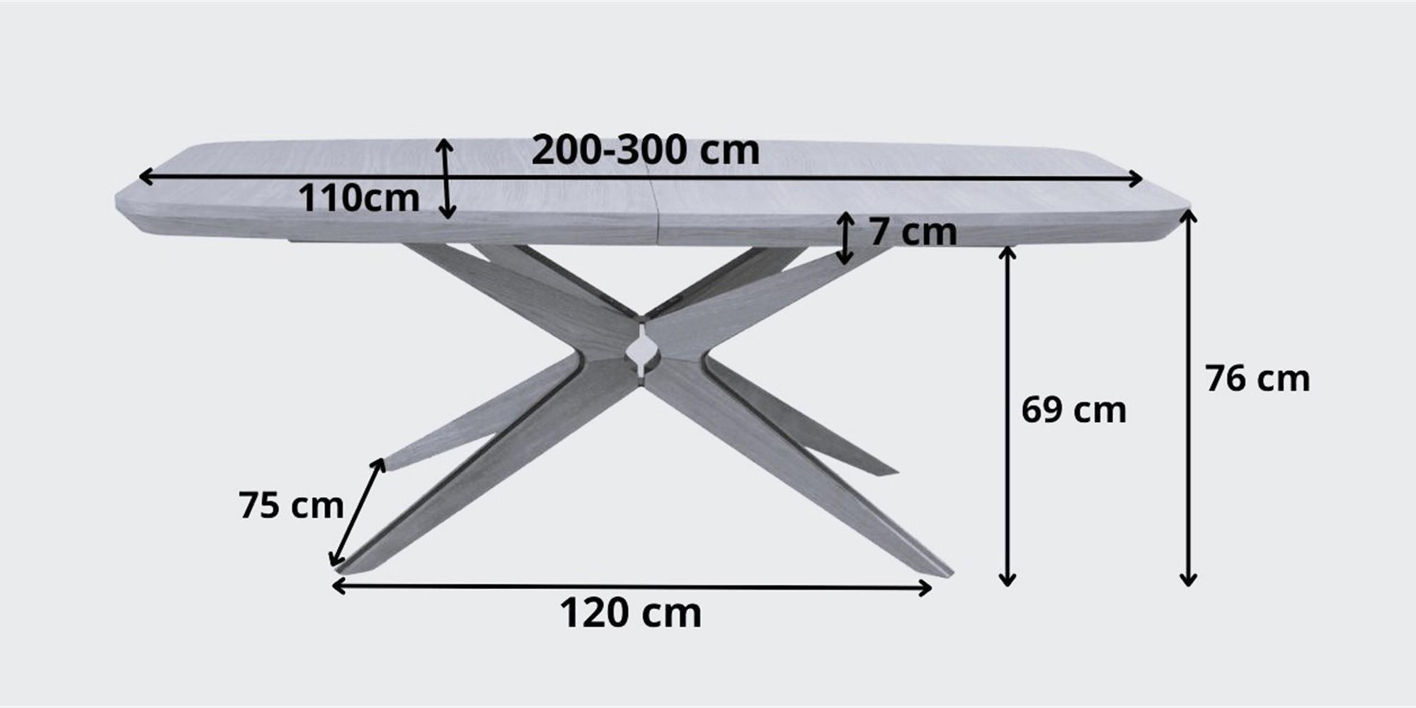 wohnli-moebel-suche-800001626214-1 ESSTISCH SOLIDO Ausziehbar 200 - 300 / 110 x 76 cm Holz MASSENO Möbel > Tische > Esstische Schwarz