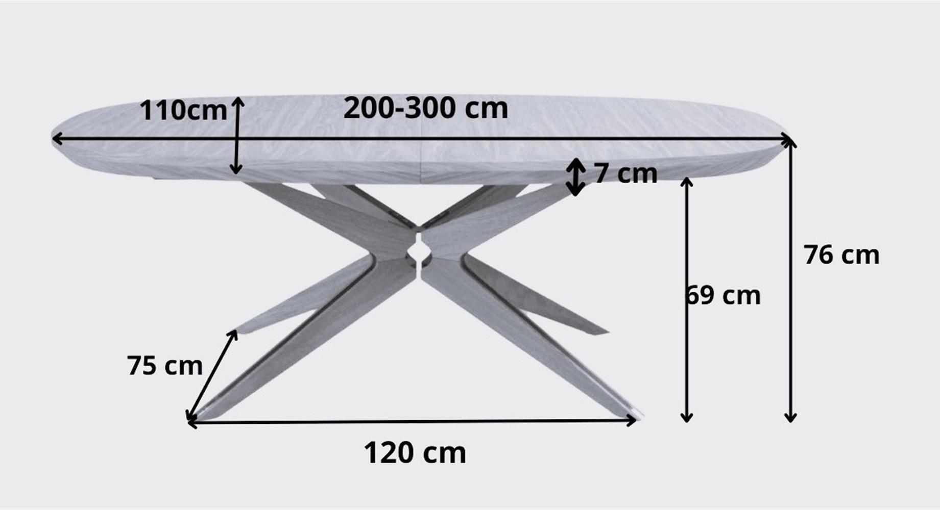 wohnli-moebel-suche-800001626249-1 ESSTISCH BASTION Ausziehbar 200 - 300 / 110 x 76 cm Holz MASSENO Möbel > Tische > Esstische Schwarz