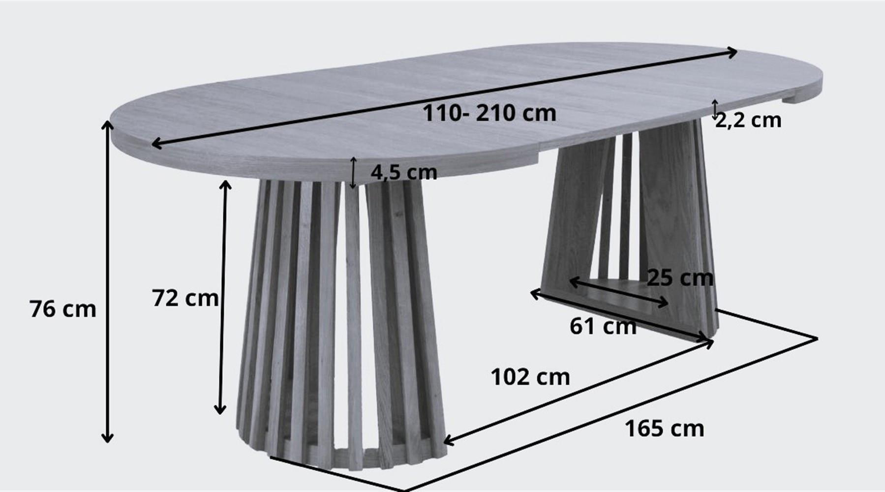 wohnli-moebel-suche-800001626314-1 ESSTISCH LAMELLI Ausziehbar 110 - 210 / 110 x 76 cm Holz MASSENO Möbel > Tische > Esstische Braun