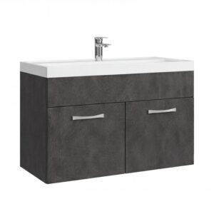wohnli-moebel-suche-800001630399 Wohnli Möbelsuche - BADMÖBEL-SET Paso 2 Teile Dunkel Grau - 80 x 35 x 55 cm