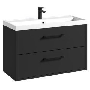 wohnli-moebel-suche-800001630407 Wohnli Möbelsuche - BADMÖBEL-SET Florence 2 Teile Matt Schwarz - 80 x 40 x 51 cm