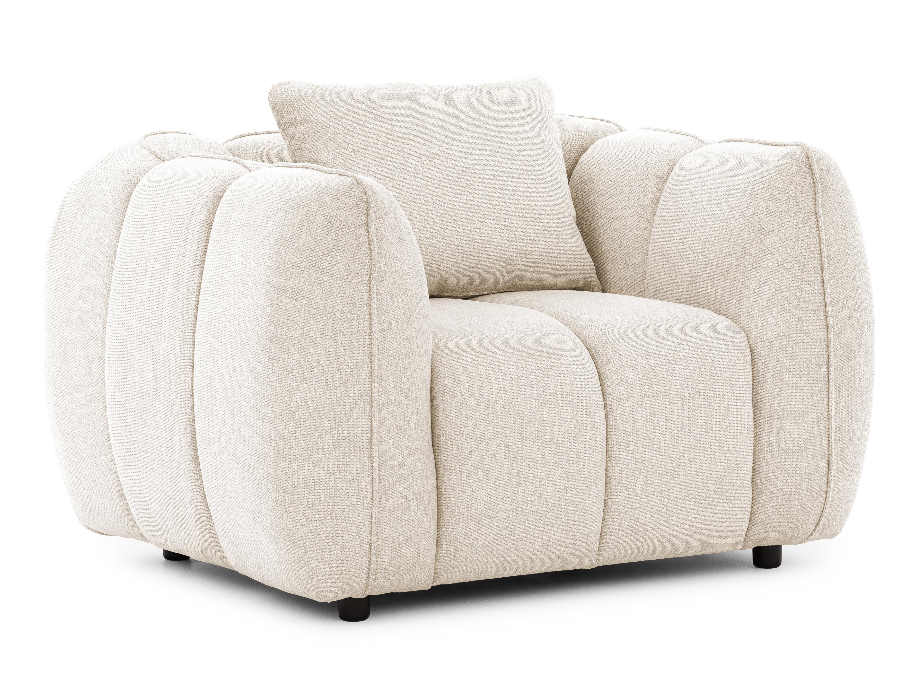 wohnli-moebel-suche-800001630999 Wohnli Möbelsuche - SESSEL Nubira in tief gesteppter Bubble-Optik aus weichem Hellbeige Strukturstoff im modernen Design