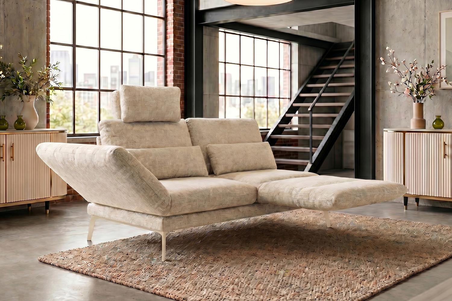 SOFA HOLLY Weiß Flachgewebe Textil KAWOLA Möbel > Sofas & Couches > Sofas Weiß