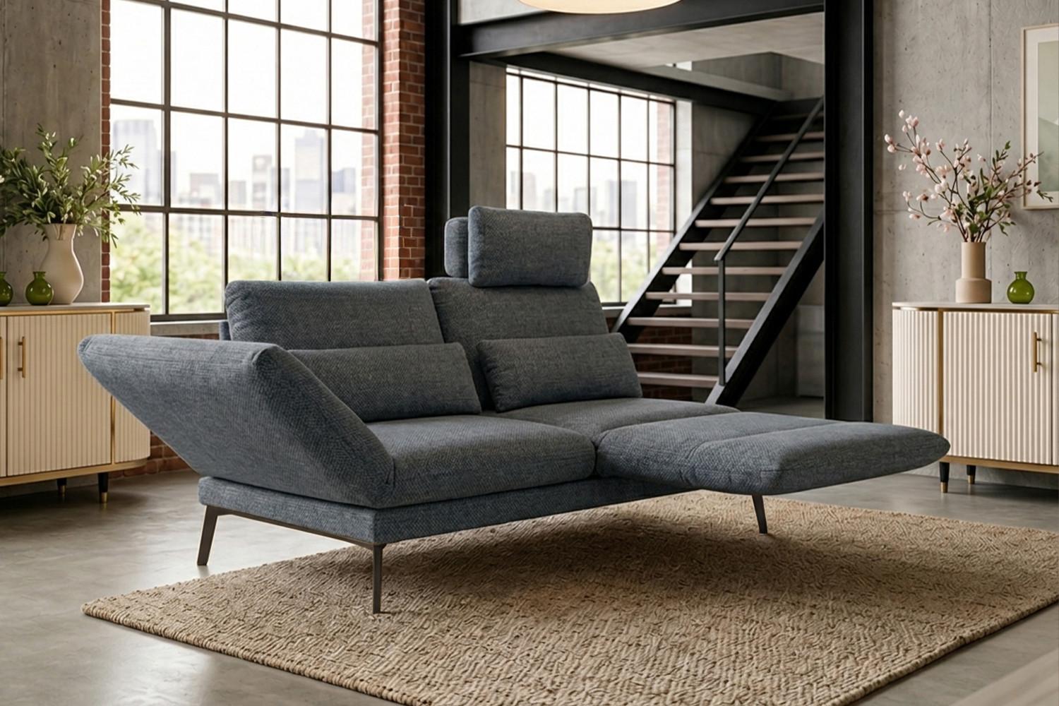 wohnli-moebel-suche-800001632964-1 SOFA HOLLY Anthrazit Flachgewebe Textil KAWOLA Möbel > Sofas & Couches > Sofas Anthrazit