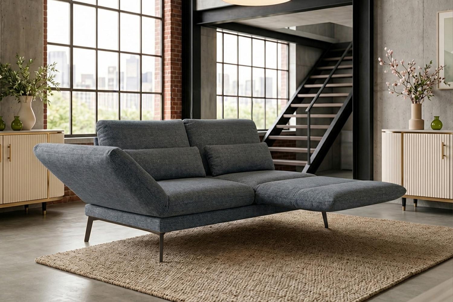 wohnli-moebel-suche-800001633082-1 SOFA HOLLY Anthrazit Flachgewebe Textil KAWOLA Möbel > Sofas & Couches > Sofas Anthrazit