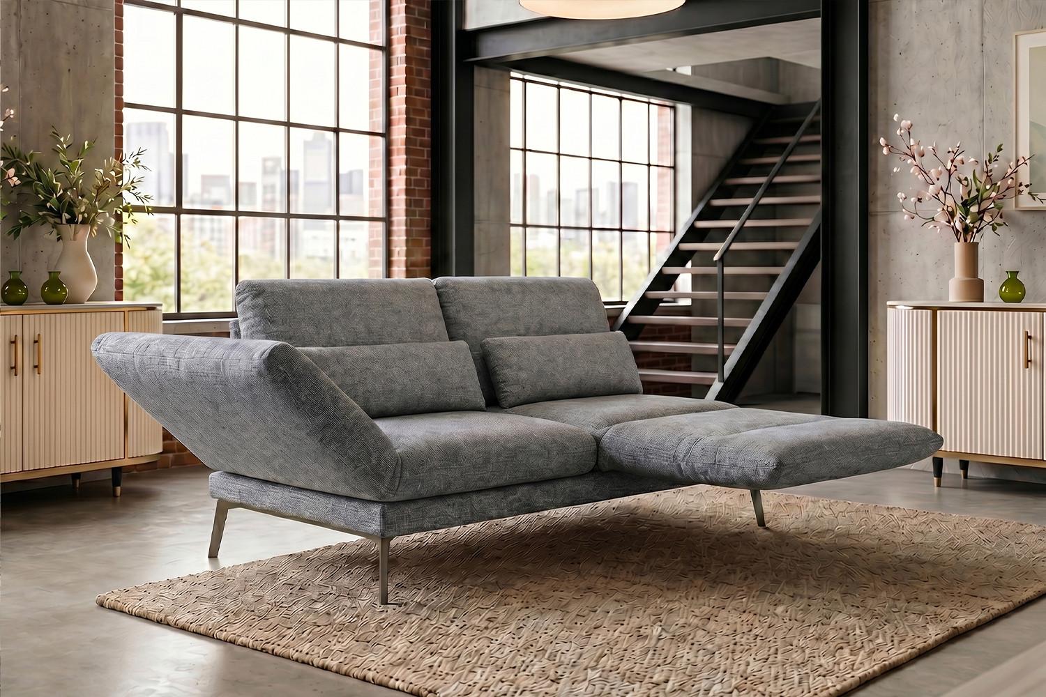 SOFA HOLLY Grau Flachgewebe Textil KAWOLA Möbel > Sofas & Couches > Sofas Grau