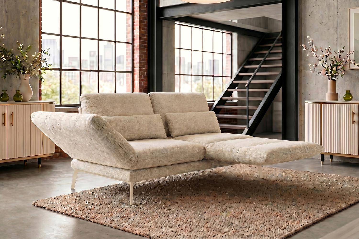 wohnli-moebel-suche-800001633089-1 SOFA HOLLY Weiß Flachgewebe Textil KAWOLA Möbel > Sofas & Couches > Sofas Weiß