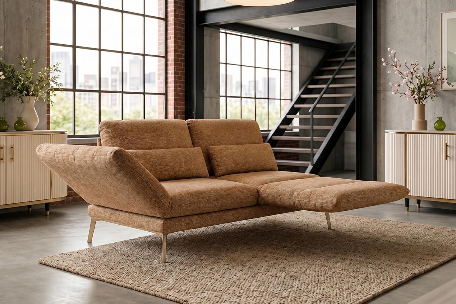 wohnli-moebel-suche-800001633094-1 SOFA HOLLY Braun Flachgewebe Textil KAWOLA Möbel > Sofas & Couches > Sofas Braun