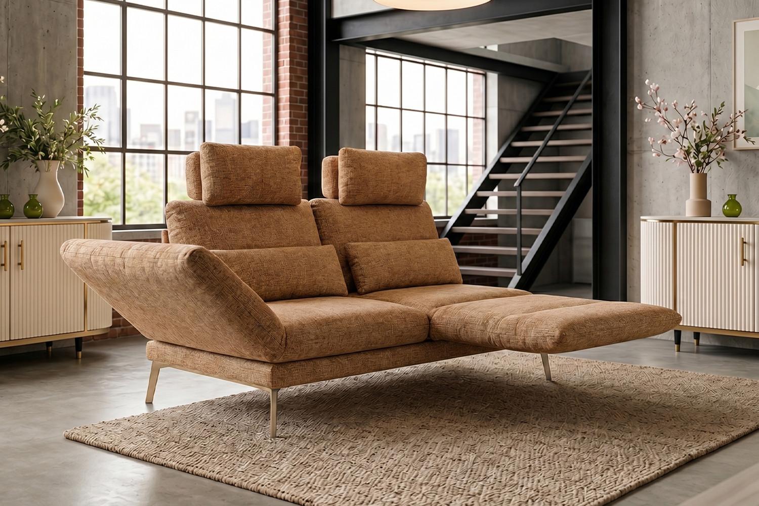 wohnli-moebel-suche-800001633334-1 SOFA HOLLY Braun Flachgewebe Textil KAWOLA Möbel > Sofas & Couches > Sofas Braun