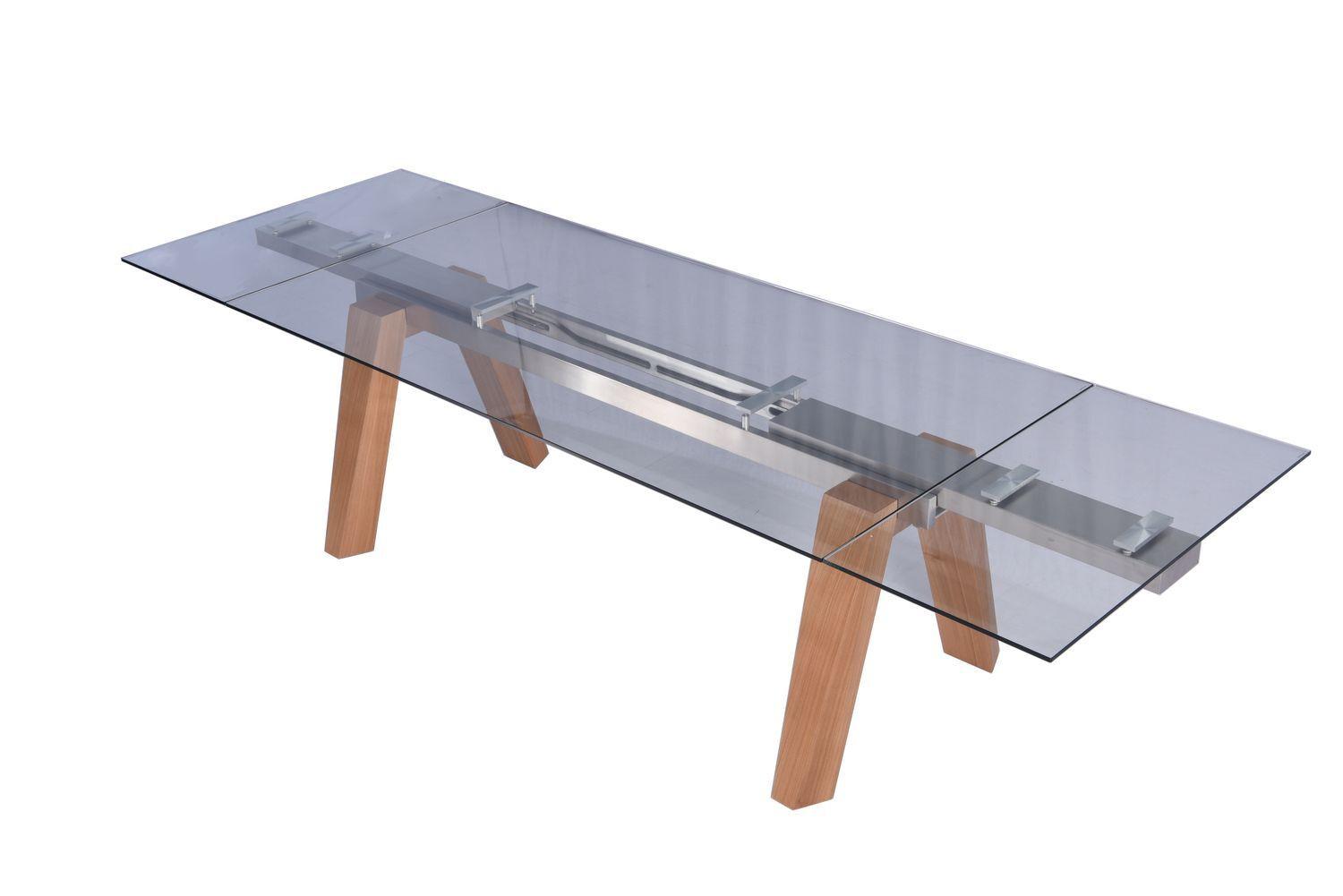 ESSTISCH MOUNTY Glas Grau Massivholz Glas KAWOLA Möbel > Tische > Esstische Grau