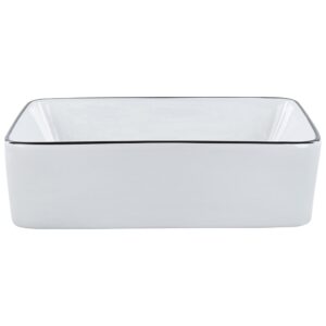 AUFSATZWASCHBECKEN 49/38 cm Weiß Xert Keramik Beliani Möbel > Schränke > Badezimmerschränke Weiß