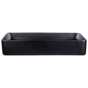 wohnli-moebel-suche-800001634002-1 AUFSATZWASCHBECKEN 61/35 cm Schwarz Ulua Keramik Beliani Möbel > Schränke > Badezimmerschränke Schwarz