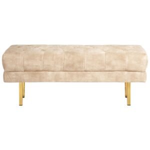wohnli-moebel-suche-800001634152-1 BANK Beige/Gold Roseville Textil, Holz Beliani Möbel > Bänke > Sitzbänke Beige