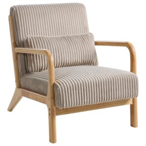wohnli-moebel-suche-800001634179-1 SESSEL Sorsele Cord Beige Textil, Holz Beliani Möbel > Sessel > Polstersessel Beige