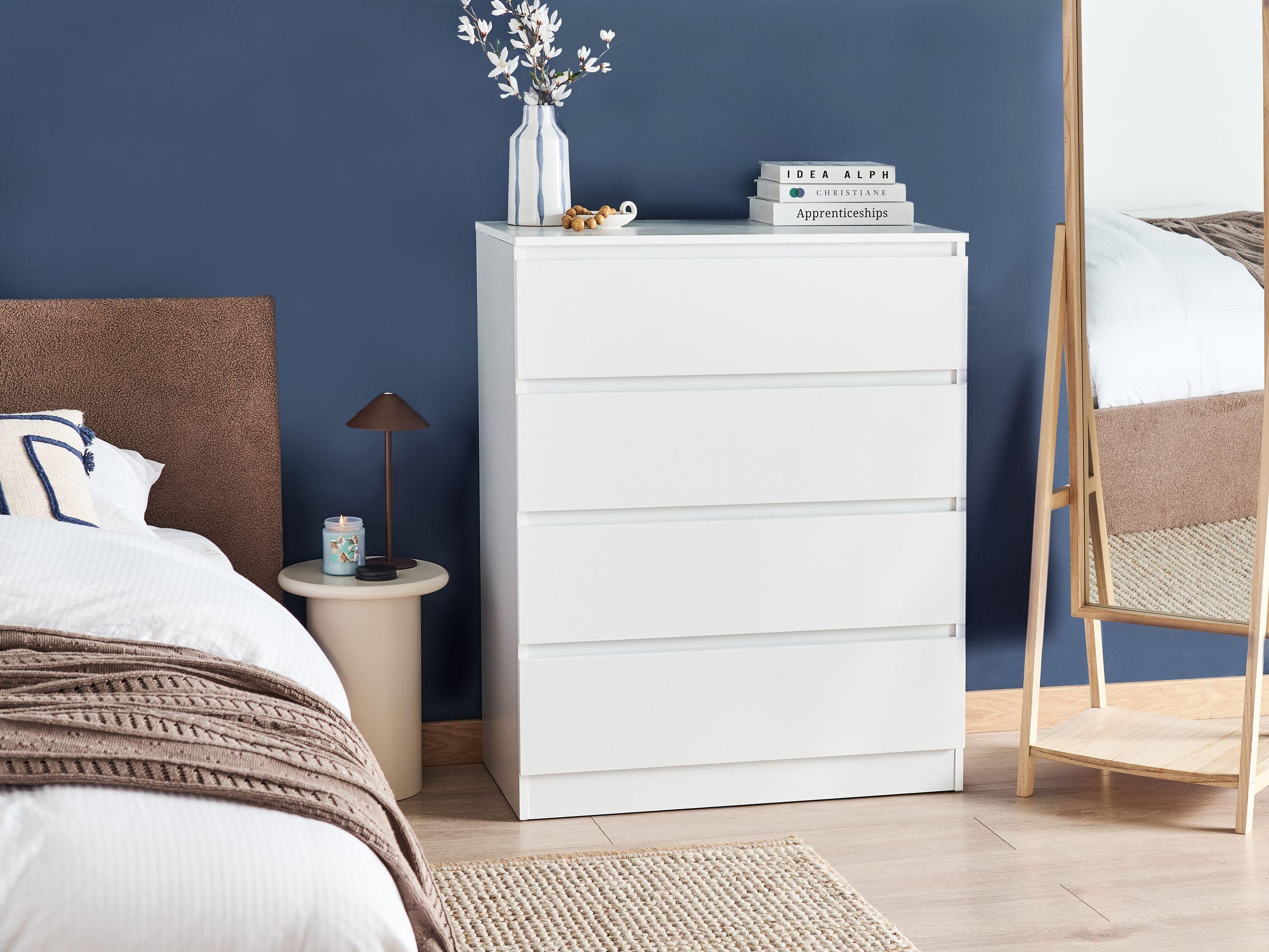 KOMMODE mit 4 Schubladen Weiß Winnipeg Holzwerkstoff Beliani Möbel > Kommoden & Schubladenschränke > Kommoden Weiß