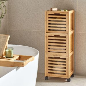 wohnli-moebel-suche-800001634533-1 BAD-WANDSCHRANK 32 cm Hellbraun Shawnee Holz Beliani Möbel > Schränke > Badezimmerschränke Braun