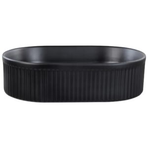 wohnli-moebel-suche-800001634544-1 AUFSATZWASCHBECKEN 49/31 cm Geldo Keramik Beliani Möbel > Schränke > Badezimmerschränke Schwarz