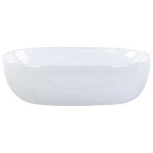 wohnli-moebel-suche-800001634547-1 AUFSATZWASCHBECKEN 48/34 cm Omoa Keramik Beliani Möbel > Schränke > Badezimmerschränke Weiß