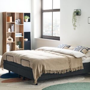wohnli-moebel-suche-800001649309-1 POLSTERBETT Verstellbar 160/200 cm Dunkelgrau Duke Textil Beliani Möbel > Betten > Polsterbetten Grau