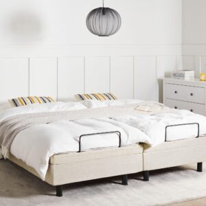 wohnli-moebel-suche-800001649314-1 POLSTERBETT Verstellbar 160/200 cm Beige Duke II Textil Beliani Möbel > Betten > Polsterbetten Beige