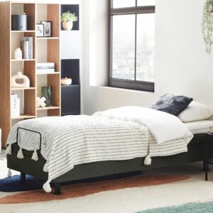 wohnli-moebel-suche-800001649318-1 POLSTERBETT Verstellbar 80/200 cm Dunkelgrau Duke II Textil Beliani Möbel > Betten > Polsterbetten Grau