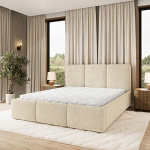 wohnli-moebel-suche-800001666878-1 POLSTERBETT MORENA Q 180x200 cm mit Bettkästen - Creme Holz MASSENO Möbel > Betten > Polsterbetten Weiß