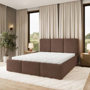 wohnli-moebel-suche-800001666885-1 POLSTERBETT MORENA Q 160x200 cm mit Bettkästen - Braun Holz MASSENO Möbel > Betten > Polsterbetten Braun