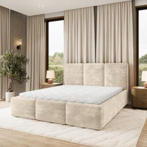 wohnli-moebel-suche-800001666909-1 POLSTERBETT MORENA LM 180x200 cm mit Bettkästen - Creme Holz MASSENO Möbel > Betten > Polsterbetten Weiß