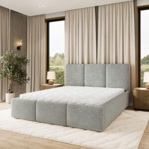 wohnli-moebel-suche-800001666911-1 POLSTERBETT MORENA Q 180x200 cm mit Bettkästen - Hellgrau Holz MASSENO Möbel > Betten > Polsterbetten Grau