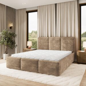 wohnli-moebel-suche-800001666924-1 POLSTERBETT MORENA LM 200x200 cm mit Bettkästen - Beige Holz MASSENO Möbel > Betten > Polsterbetten Beige