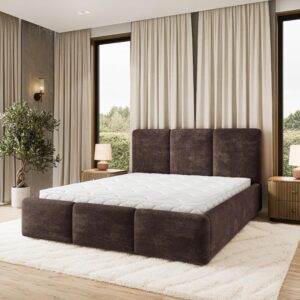 wohnli-moebel-suche-800001666933-1 POLSTERBETT MORENA LM 120x200 cm mit Bettkästen - Braun Holz MASSENO Möbel > Betten > Polsterbetten Braun