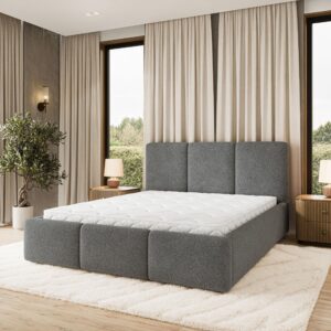 wohnli-moebel-suche-800001666952-1 POLSTERBETT MORENA Q 140x200 cm mit Bettkästen - Grau Holz MASSENO Möbel > Betten > Polsterbetten Grau