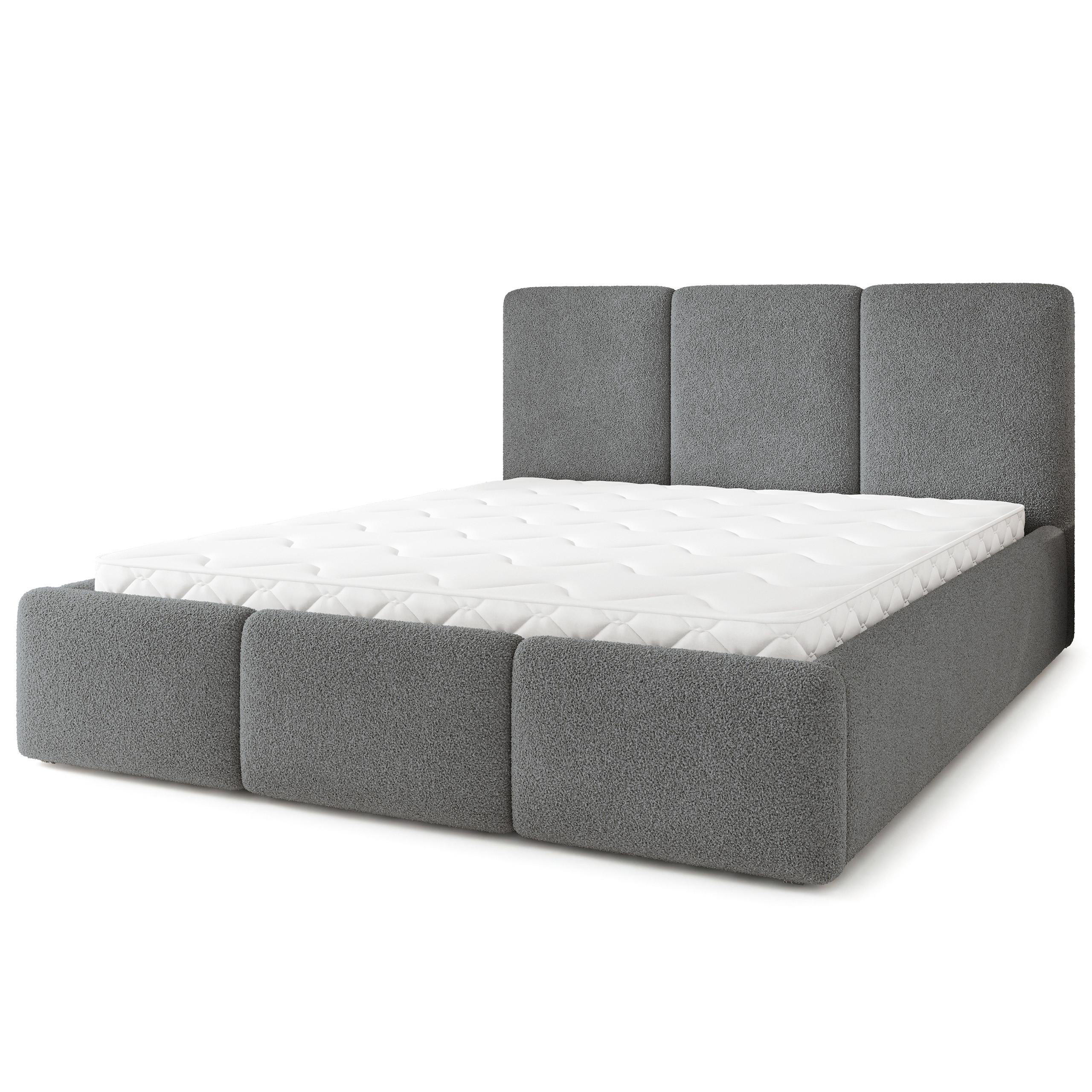 Wohnli Möbelsuche - POLSTERBETT MORENA Q 200x200 cm mit Bettkästen - Grau