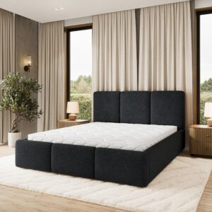 wohnli-moebel-suche-800001666996-1 POLSTERBETT MORENA Q 140x200 cm mit Bettkästen - Schwarz Holz MASSENO Möbel > Betten > Polsterbetten Schwarz