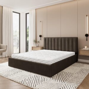 wohnli-moebel-suche-800001667011-1 POLSTERBETT DEMERA MGV 160x200 cm mit Bettkästen - Braun Holz MASSENO Möbel > Betten > Polsterbetten Braun