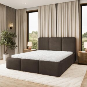 wohnli-moebel-suche-800001667037-1 POLSTERBETT MORENA MGV 120x200 cm mit Bettkästen - Braun Holz MASSENO Möbel > Betten > Polsterbetten Braun