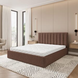 wohnli-moebel-suche-800001667063-1 POLSTERBETT DEMERA Q 200x200 cm mit Bettkästen - Braun Holz MASSENO Möbel > Betten > Polsterbetten Braun