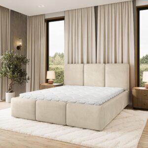 wohnli-moebel-suche-800001667074-1 POLSTERBETT MORENA MGV 180x200 cm mit Bettkästen - Beige Holz MASSENO Möbel > Betten > Polsterbetten Beige