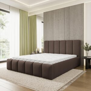 POLSTERBETT ATTORA SR 180x200 cm mit Bettkästen - Braun Holz MASSENO Möbel > Betten > Polsterbetten Braun