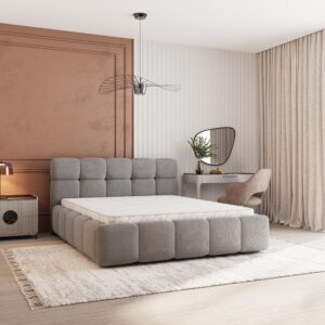 wohnli-moebel-suche-800001667238-1 POLSTERBETT FARU SR 180x200 cm mit Bettkästen - Grau Holz MASSENO Möbel > Betten > Polsterbetten Grau