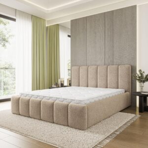 wohnli-moebel-suche-800001667267-1 POLSTERBETT ATTORA Q 160x200 cm mit Bettkästen - Beige Holz MASSENO Möbel > Betten > Polsterbetten Beige