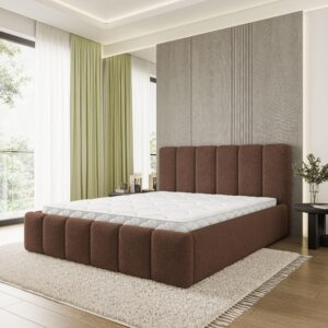wohnli-moebel-suche-800001667299-1 POLSTERBETT ATTORA Q 200x200 cm mit Bettkästen - Braun Holz MASSENO Möbel > Betten > Polsterbetten Braun