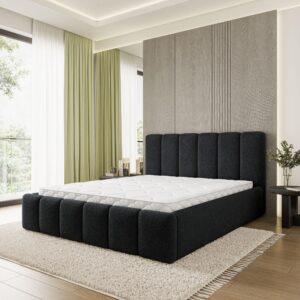 wohnli-moebel-suche-800001667321-1 POLSTERBETT ATTORA Q 140x200 cm mit Bettkästen - Schwarz Holz MASSENO Möbel > Betten > Polsterbetten Schwarz