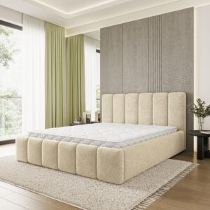 wohnli-moebel-suche-800001667359-1 POLSTERBETT ATTORA Q 160x200 cm mit Bettkästen - Creme Holz MASSENO Möbel > Betten > Polsterbetten Weiß