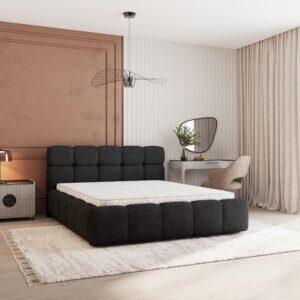 wohnli-moebel-suche-800001667404-1 POLSTERBETT FARU Q 200x200 cm mit Bettkästen - Schwarz Holz MASSENO Möbel > Betten > Polsterbetten Schwarz